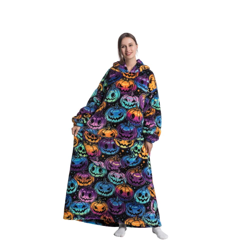 7333 Extra Long Blanket Hoodie Oversized Hoodie Blanket Long Wearable - Picture 1 of 6